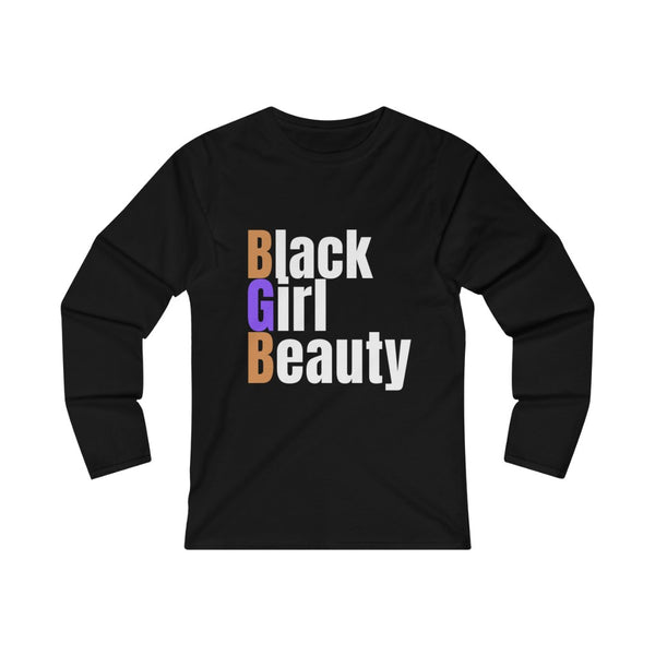 Black Women's Fitted Long Sleeve Tee
